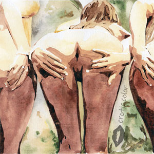 Nude Watercolor Portrait by erotic.color